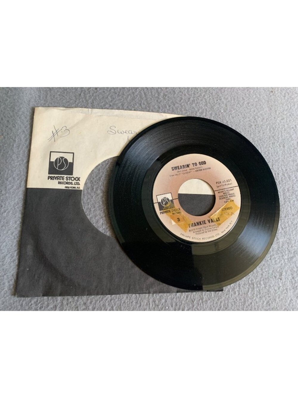 Frankie Valli 7" Vinyl Record Single "Swearin' To God" & "Why" Private Stock 197